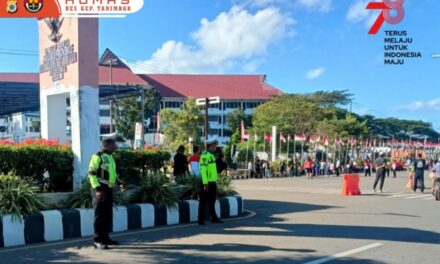 Sat Lantas Polres Kepulauan Tanimbar berikan Pengamanan dan Pengaturan berlangsungnya giat CFD